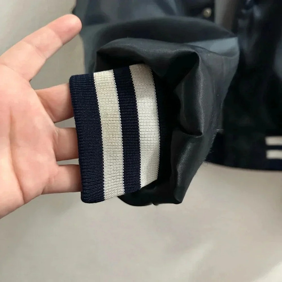 Vintage 1980s Dunbrooke Pla Jac Bomber Jacket Silk Blue M - Picture 4 of 7